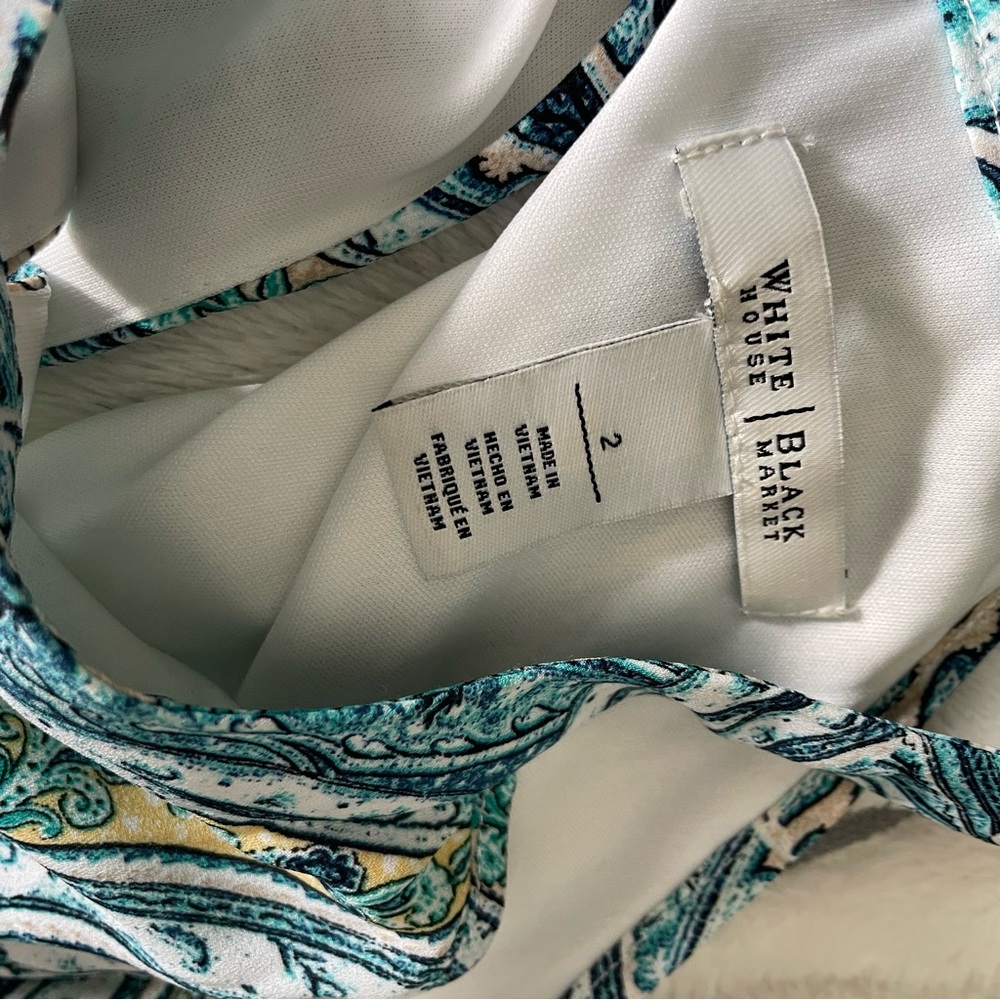 White House Black Market Cold Shoulder Paisley Dress - Picture 4 of 6